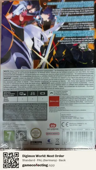 Digimon World: Next Order Nintendo Switch, Germany box back