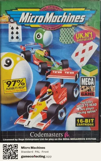 Micro Machines Sega Mega Drive / Genesis, PAL box front