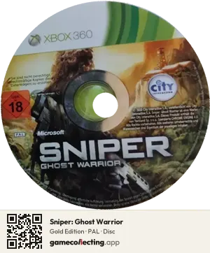 Sniper: Ghost Warrior Xbox 360, PAL disc
