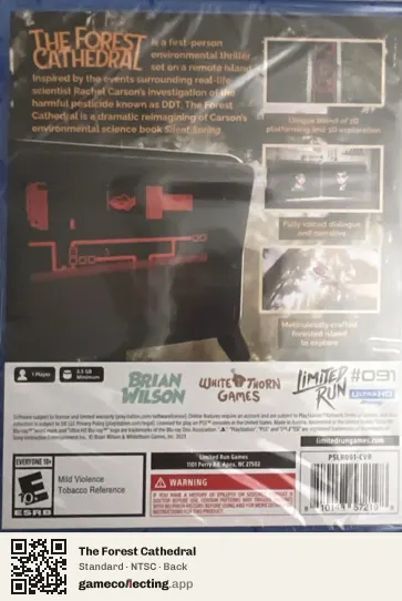 The Forest Cathedral PlayStation 5, NTSC box back