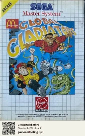 Global Gladiators Sega Master System, PAL box front