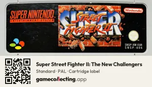 Super Street Fighter II: The New Challengers Super Nintendo Entertainment System, PAL cartridge label