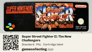 Super Street Fighter II: The New Challengers Super Nintendo Entertainment System, PAL cartridge label