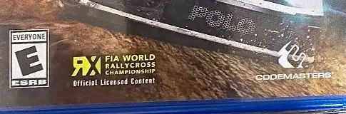 Dirt Rally 2.0, the ESRB box on its front