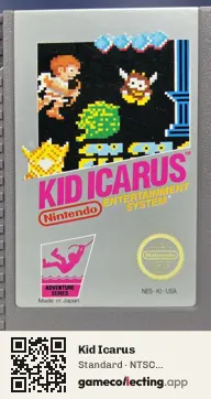 Kid Icarus Nintendo Entertainment System, NTSC cartridge label