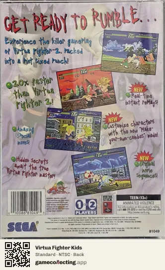Virtua Fighter Kids Sega Saturn, NTSC box back
