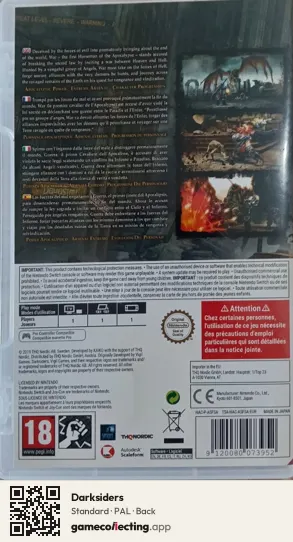 Darksiders Nintendo Switch, PAL box back