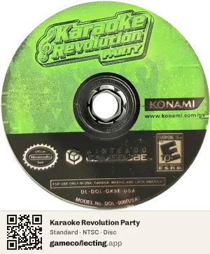 Karaoke Revolution Party Nintendo GameCube, NTSC disc