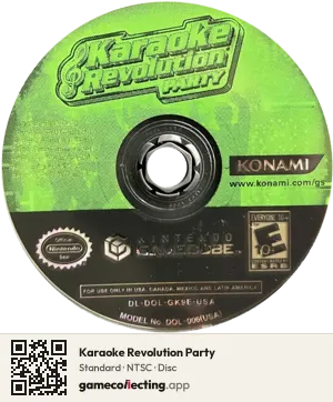 Karaoke Revolution Party Nintendo GameCube, NTSC disc