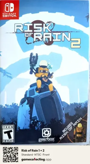 Risk of Rain 1 + 2 Nintendo Switch, NTSC box front