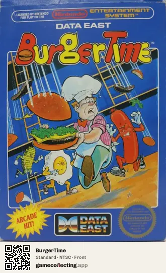 BurgerTime Nintendo Entertainment System, NTSC box front