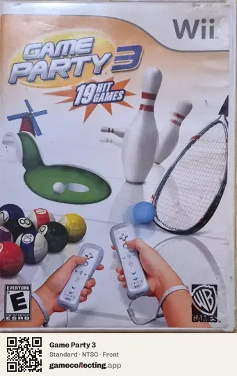 Game Party 3 Nintendo Wii, NTSC box front