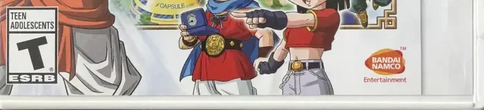 Dragon Ball Fusions, the ESRB box on its front