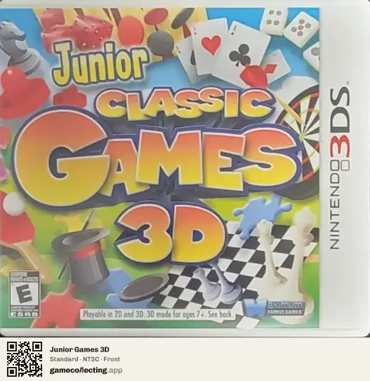 Junior Games 3D Nintendo 3DS, NTSC box front