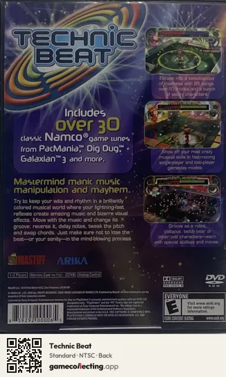 Technic Beat PlayStation 2, NTSC box back