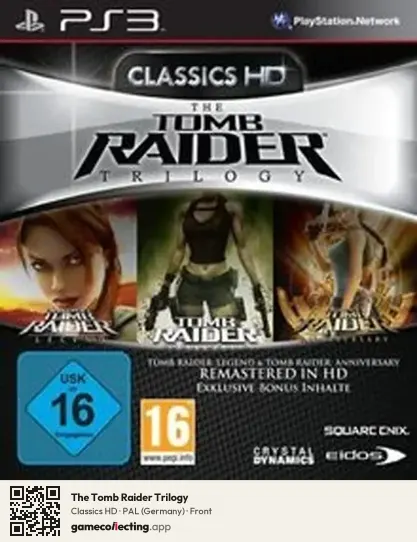 The Tomb Raider Trilogy PlayStation 3, Germany box front