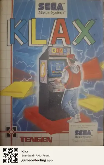Klax Sega Master System, PAL box front