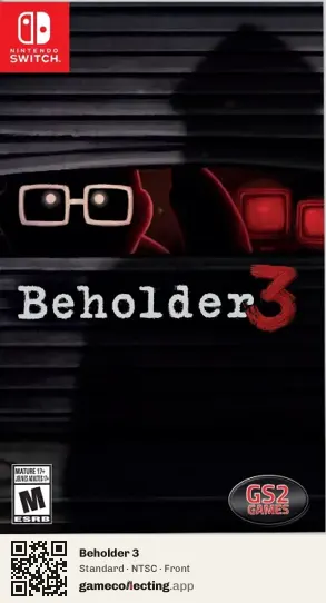 Beholder 3 Nintendo Switch, NTSC box front