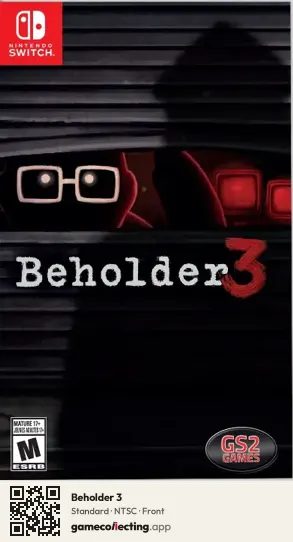 Beholder 3 Nintendo Switch, NTSC box front