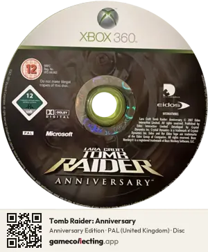 Tomb Raider: Anniversary Xbox 360, PAL disc