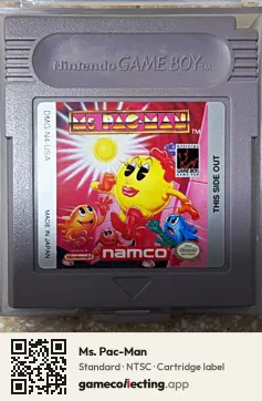 Ms. Pac-Man Game Boy, NTSC cartridge label