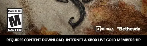 The Elder Scrolls Online: Elsweyr, the ESRB box on its front