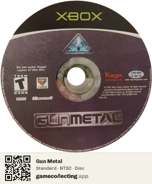 Gun Metal Xbox, NTSC disc
