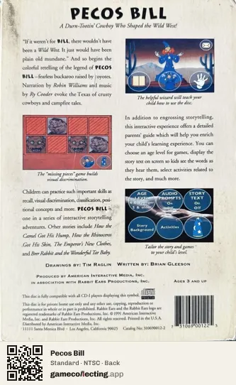 Pecos Bill Philips CD-i, NTSC box back