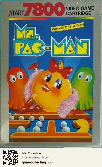 Ms. Pac-Man Atari 7800, PAL box front