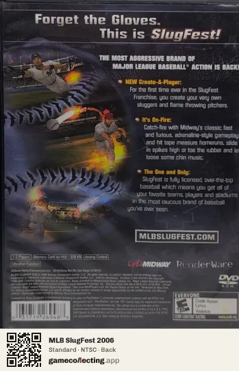 MLB SlugFest 2006 PlayStation 2, NTSC box back