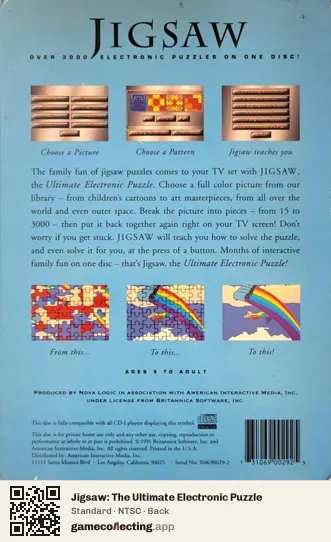 Jigsaw: The Ultimate Electronic Puzzle Philips CD-i, NTSC box back