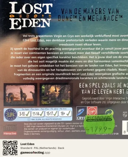 Lost Eden Philips CD-i, Netherlands box back