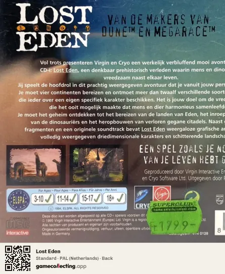 Lost Eden Philips CD-i, Netherlands box back