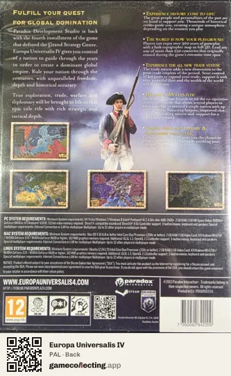 Europa Universalis IV Computer, PAL box back