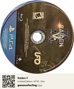 Raiden V PlayStation 4, NTSC disc