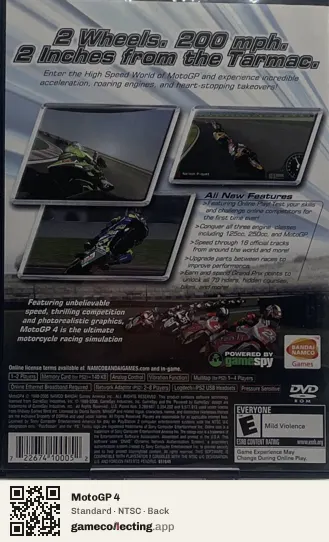 MotoGP 4 PlayStation 2, NTSC box back