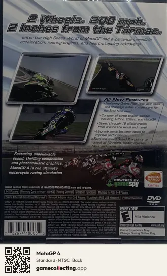 MotoGP 4 PlayStation 2, NTSC box back