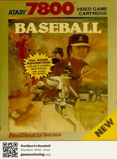 RealSports Baseball Atari 7800, NTSC box front