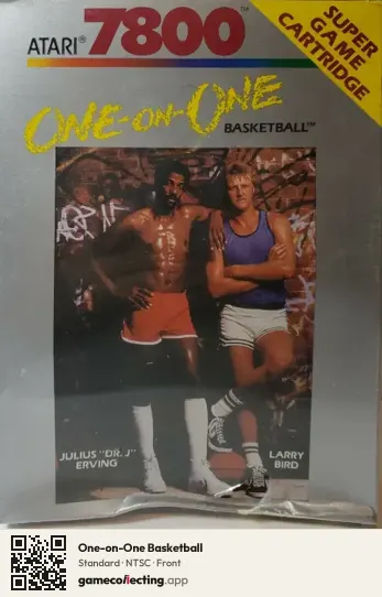 One-on-One Basketball Atari 7800, NTSC box front