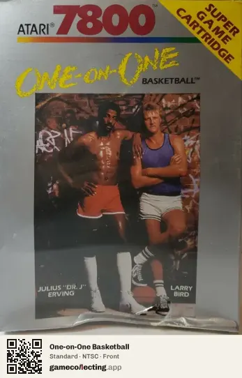 One-on-One Basketball Atari 7800, NTSC box front
