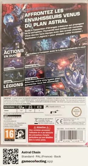 Astral Chain Nintendo Switch, France box back