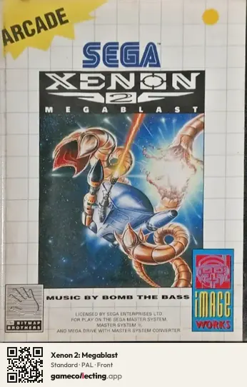 Xenon 2: Megablast Sega Master System, PAL box front