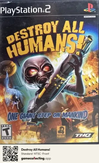 Destroy All Humans! PlayStation 2, NTSC box front