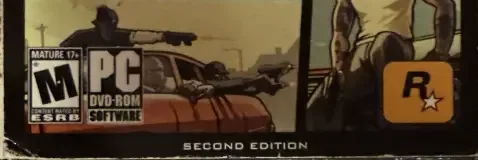 Grand Theft Auto: San Andreas, the ESRB box on its front