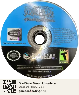 One Piece: Grand Adventure Nintendo GameCube, NTSC disc