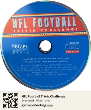 NFL Football Trivia Challenge Philips CD-i, NTSC disc