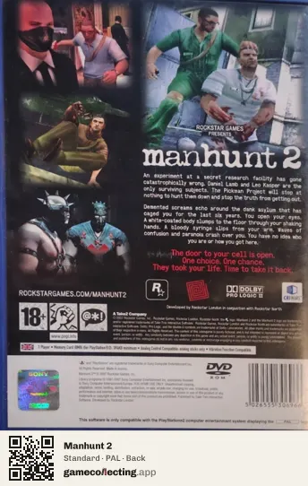 Manhunt 2 PlayStation 2, PAL box back