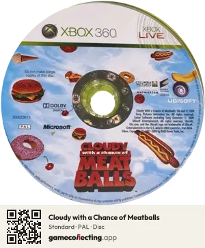 Cloudy with a Chance of Meatballs Xbox 360, PAL disc