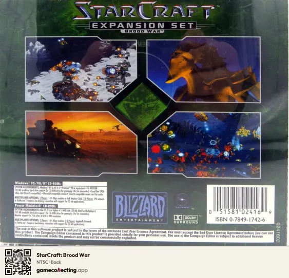 StarCraft: Brood War Computer, NTSC box back