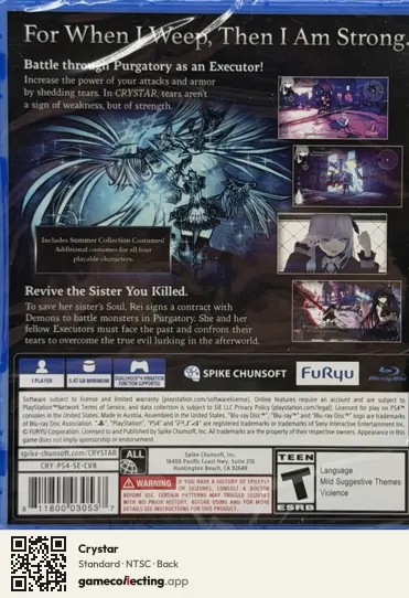 Crystar PlayStation 4, NTSC box back